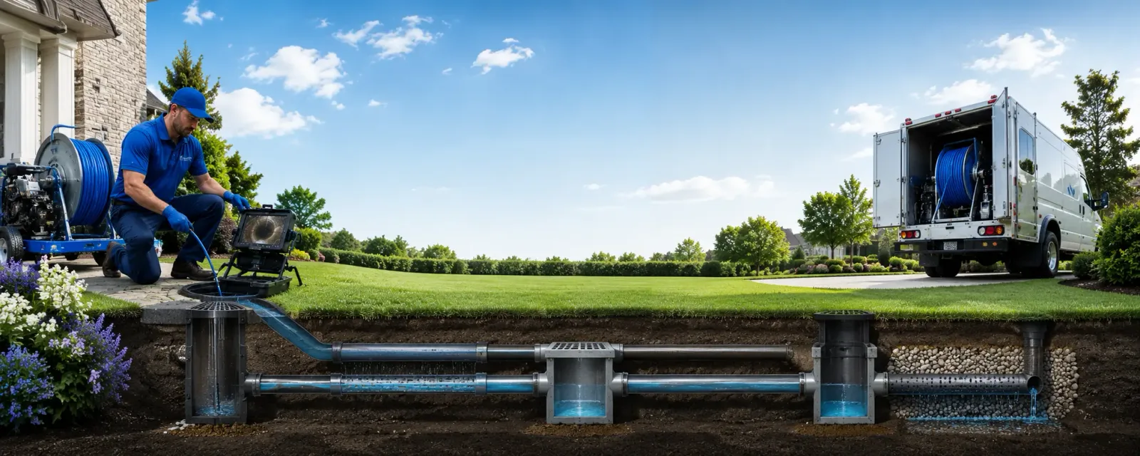 Outdoor drain cleaning information for Blue Mountain, MS